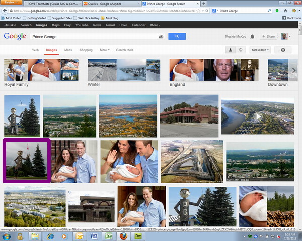 Me outranking Prince George in Google