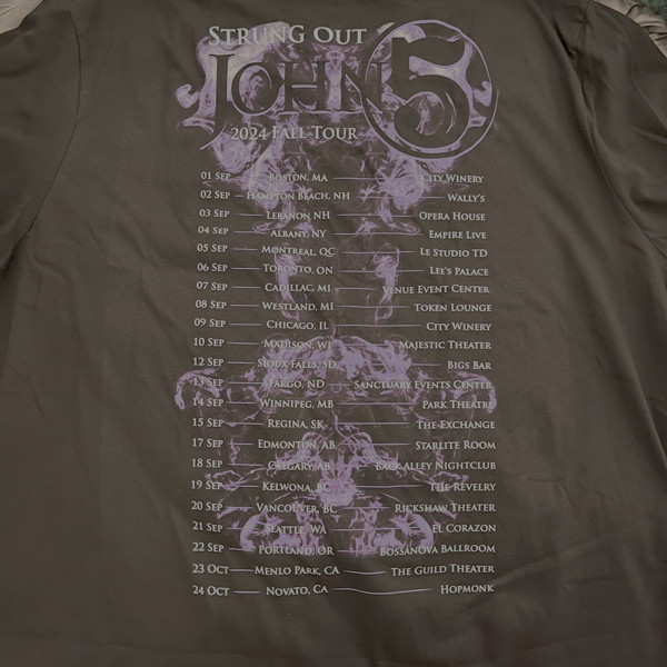 The back of my John 5 t-shirt